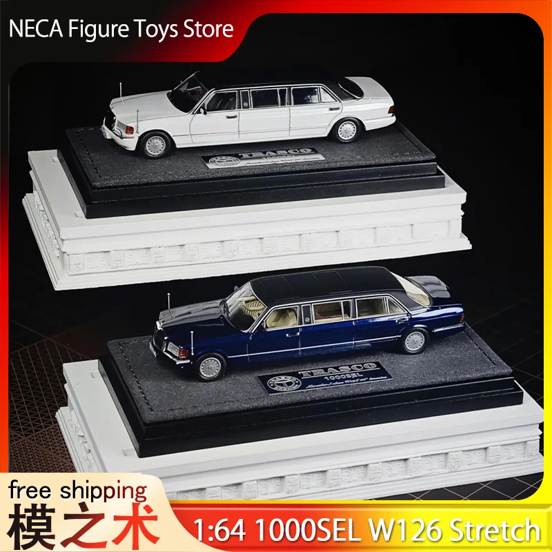the-art-of-model-1-64-1000sel-limousine-resin-model-car-white-black-two-tone-w126-replica-toy-gift-for-adults-fans-in-stock