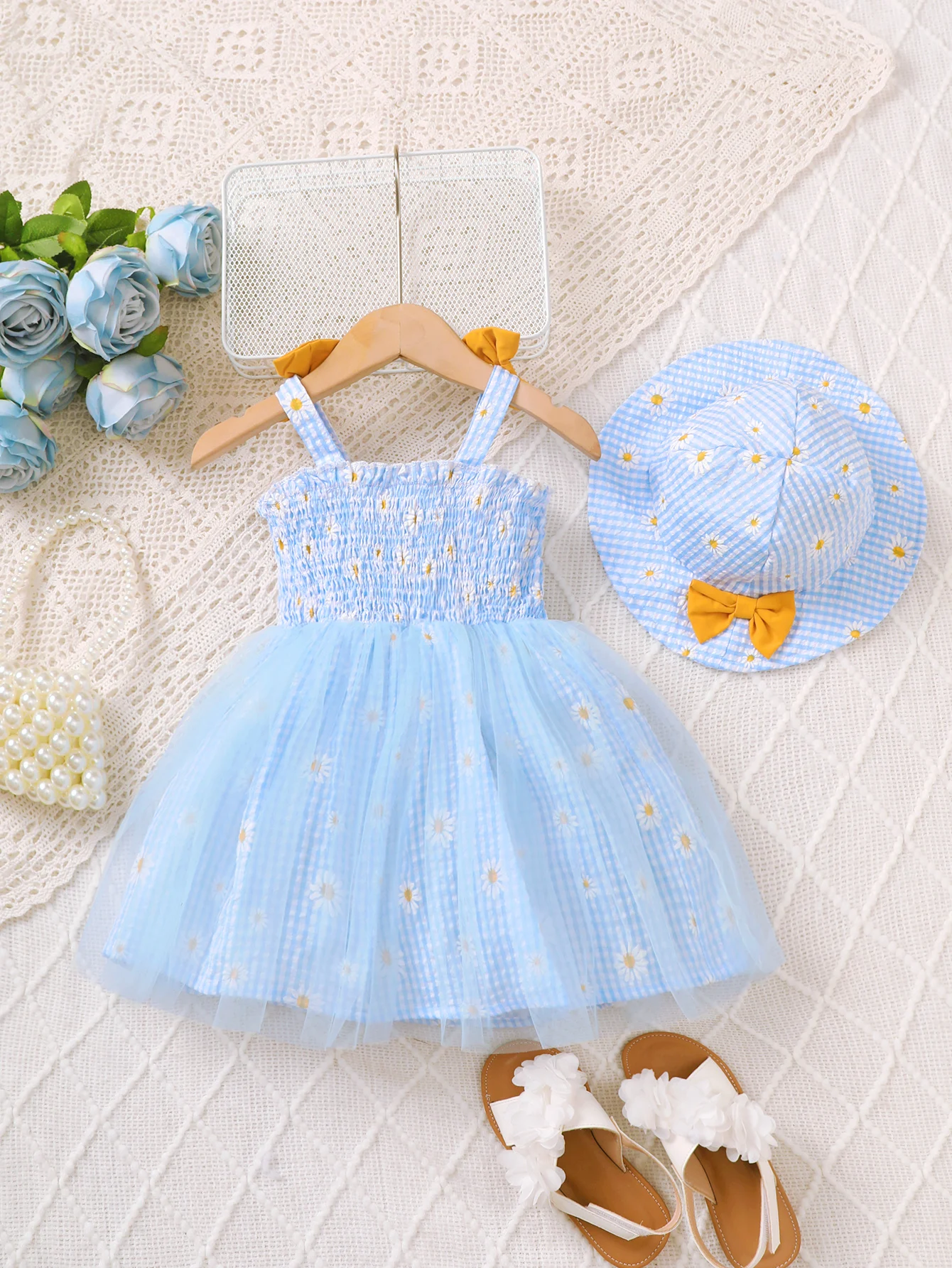 فستان صيفي بدون أكمام للفتيات من عمر 0 إلى 3 سنوات بطباعة ديزي