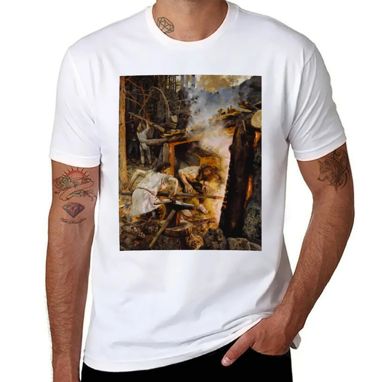

Akseli Gallen-Kallela - The Forging of the Sampo T-Shirt man t shirts for men man t shirt designer T-Shirt
