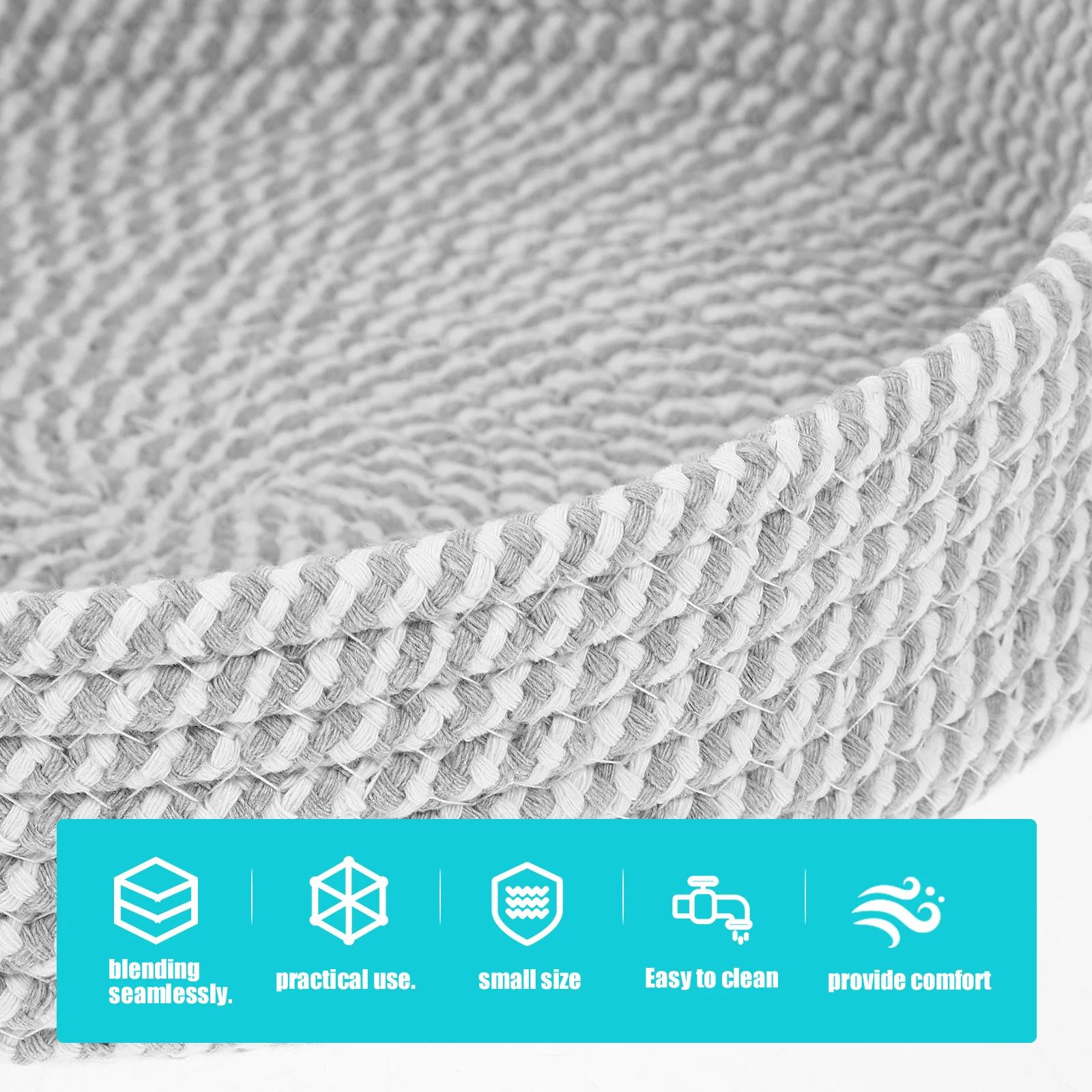 

Cotton Rope Cat Bed Small Size Washable Durable Comfortable Indoor Cat Sleeping Nest Cushion Compact Dog Bed