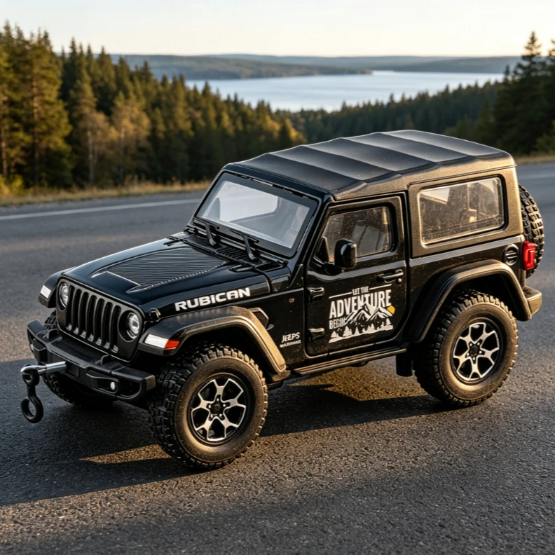 

1:32 Wrangler Off-Road Alloy Car Model Pull Back Sound and Light Toy Ornament Diecast Alloy Car Model Collectible Gift