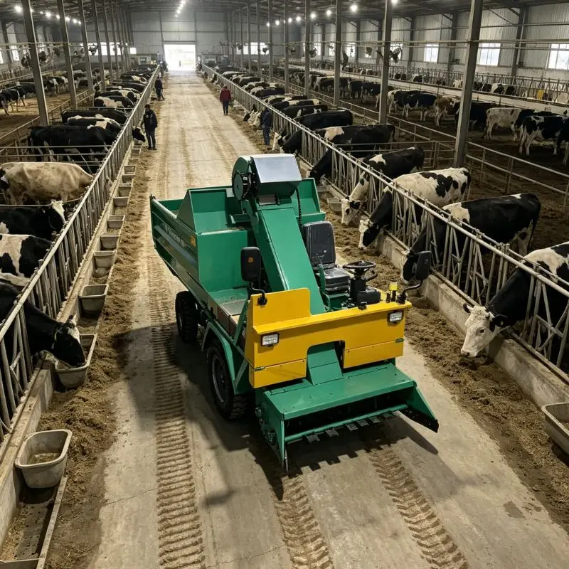 Wholesale Farm Electric Manure Collector 3 Cubic Meter Front Rear Stainless Steel Livestock Cleaning Equipment