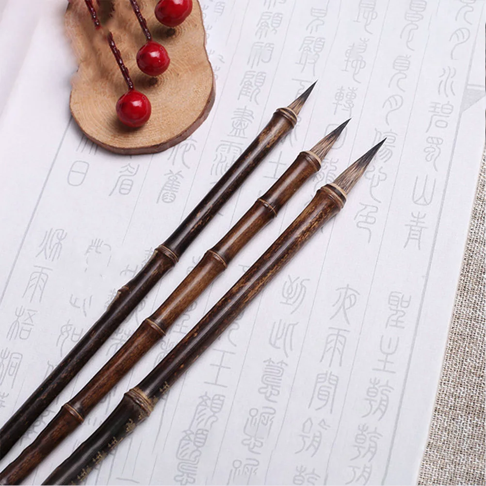 

Premium Chinese Calligraphy Pen Brush Bamboo Traditional Sumi Painting Writing Drawing Practicing Brush Art Stationery Gift