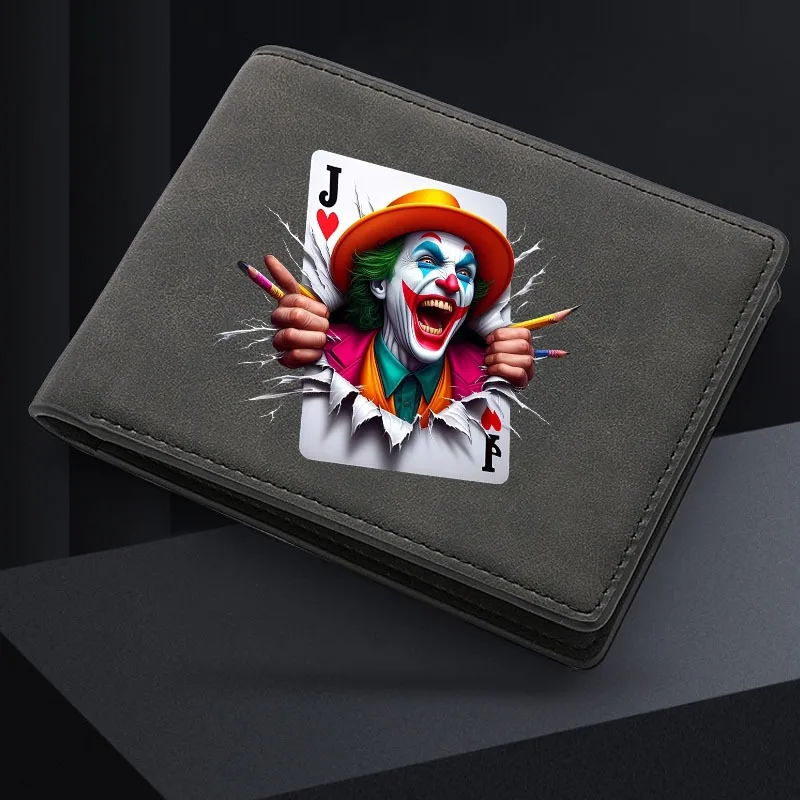 

Movie Villain Men Short PU Leather Wallet Simple Soft Causal Male Credit Card Holder Small Money Purses Business Foldable Wallet