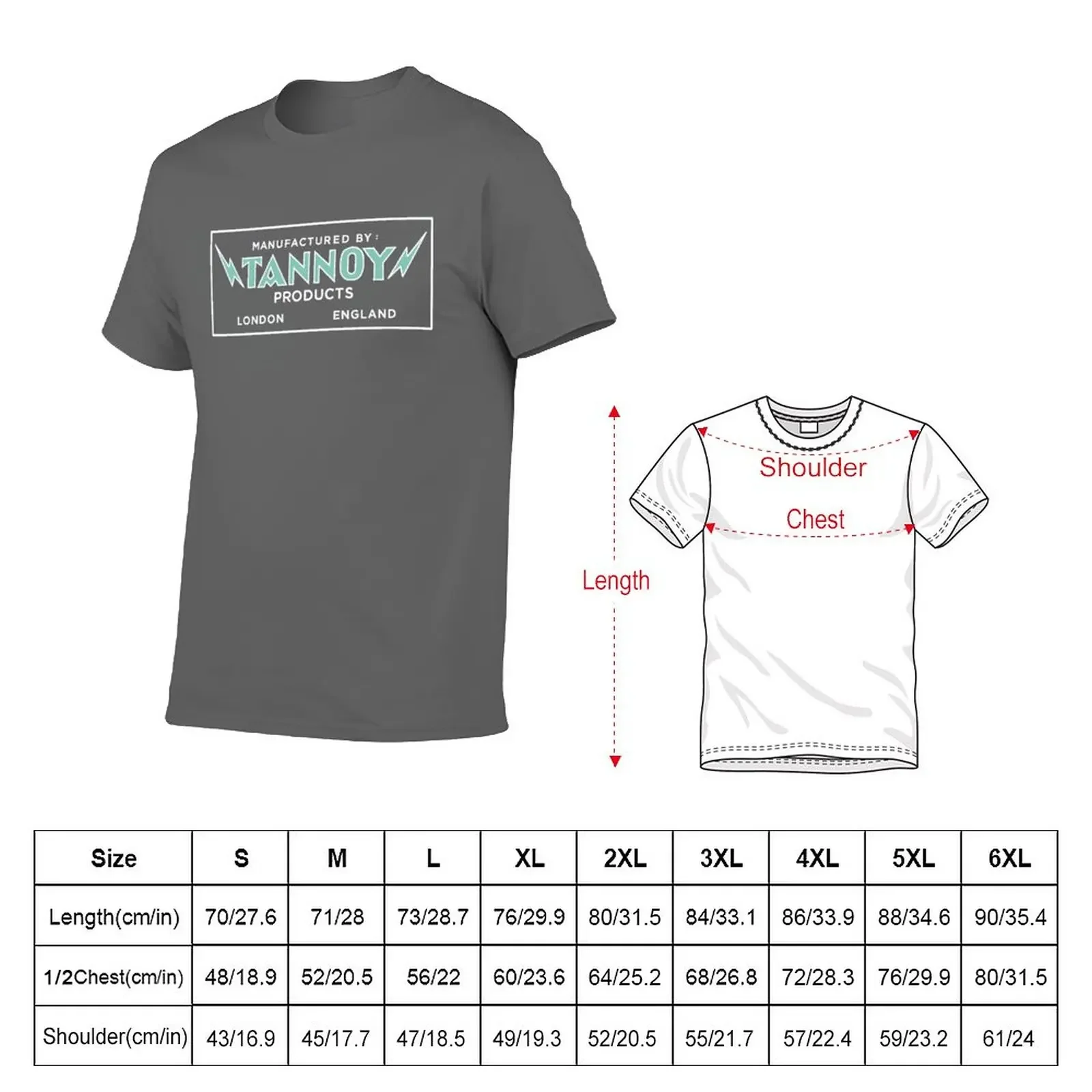 Tannoy Speakers vintage logo (black ink) T-Shirt plus size tops tops new edition heavy weight t shirts for men