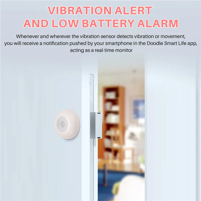 -WSFS Tuya Zigbee Vibration Sensor Smart Home Vibrator Door Window Break Burglar Detector Smart Life APP Security Protection