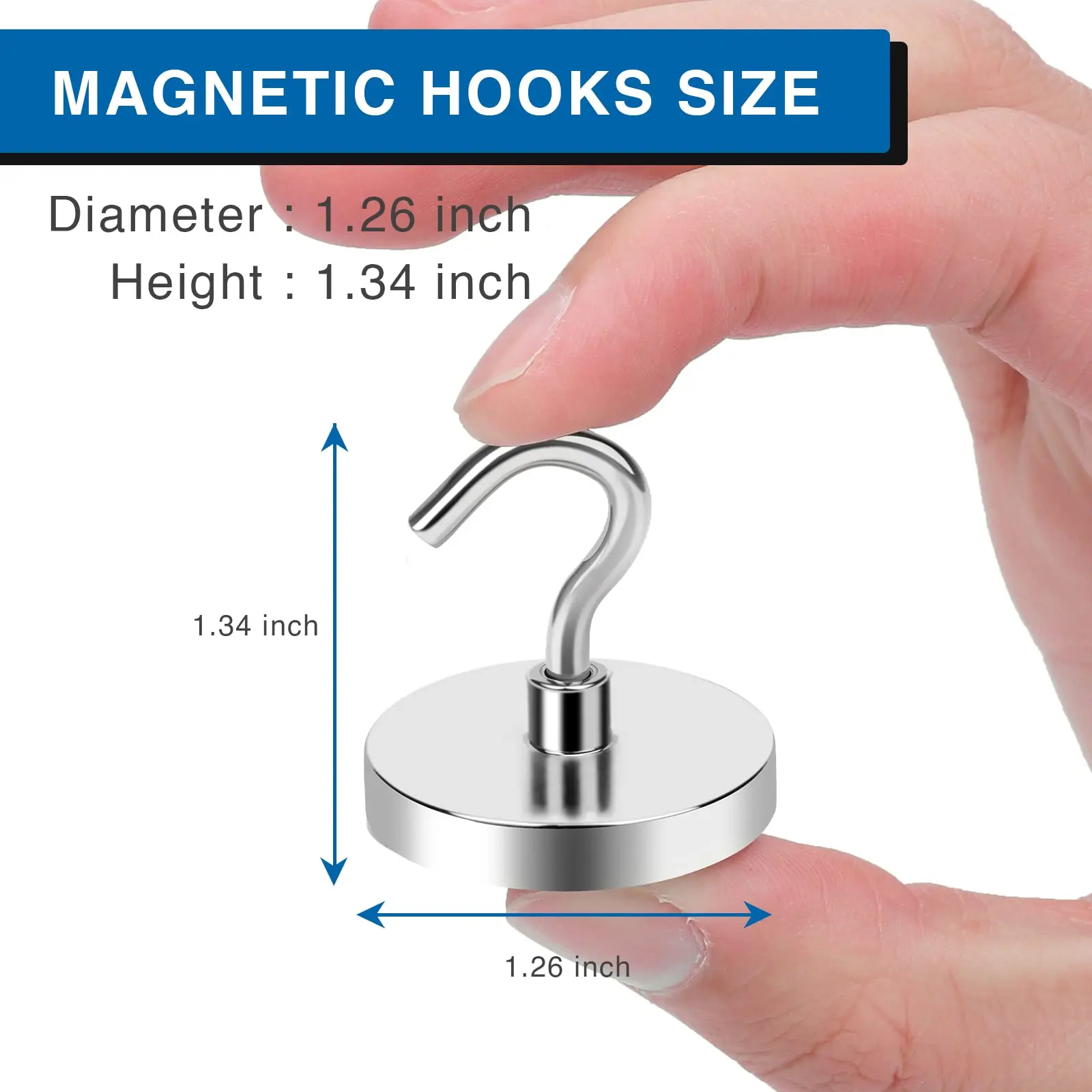 D32MM Magnetic Hooks Heavy Duty,  Strong Magnetic Hooks for Hanging, Toolbox, Cruise, Office and Kitchen
