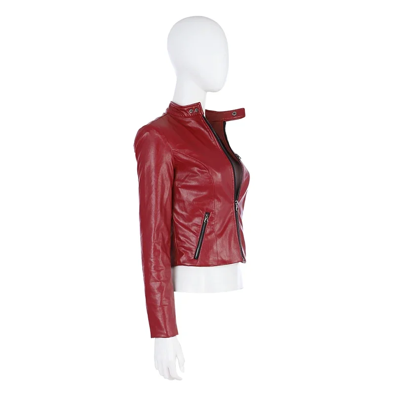 معطف كوسدي كلير ريدفيلد تنكري للنساء البالغات ، بدلة حمراء ، هالوين ، زي كرنفال ، جديد ،