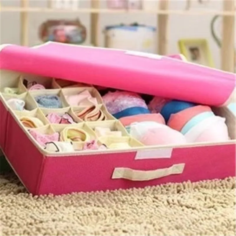 

Solid Color Breathable Non-woven Underwear Storage Box Multi-functional Bra Knickers Organize Case Household Socks Finishing Box