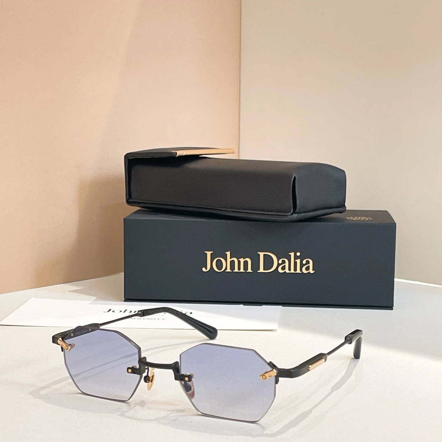 Voor JOHN DALIA JD CURTIS Luxe grenzeloze gepolariseerde zonnebril Heren Designer zonnebril Mannelijke zakelijke damesbril met doos