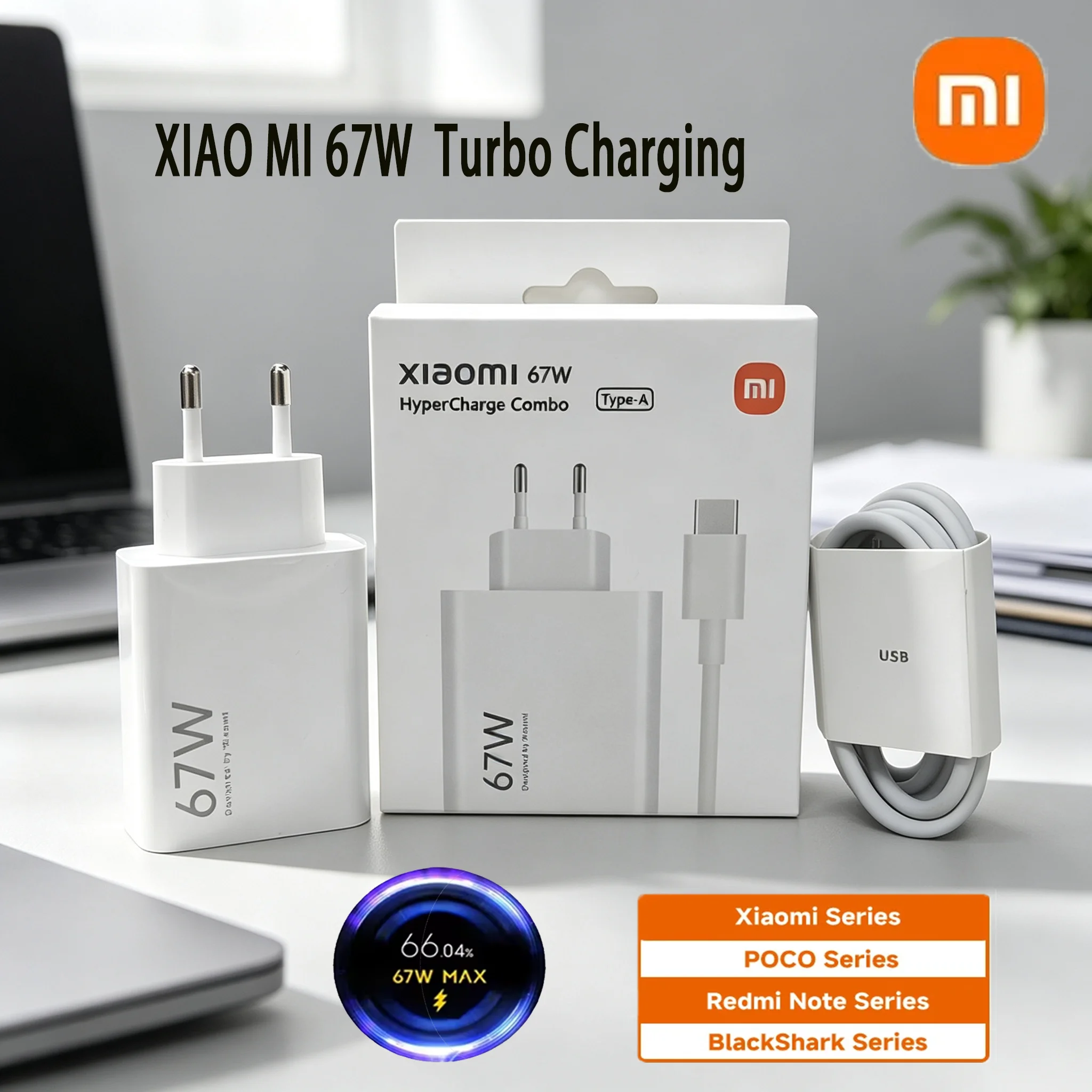 Original Xiaomi 67W Charger Turbo Fast Charge EU/US Adapter 1m 6A USB Type C Cable For Redmi Note Pro Mi 13 Lite K60 K60E K50