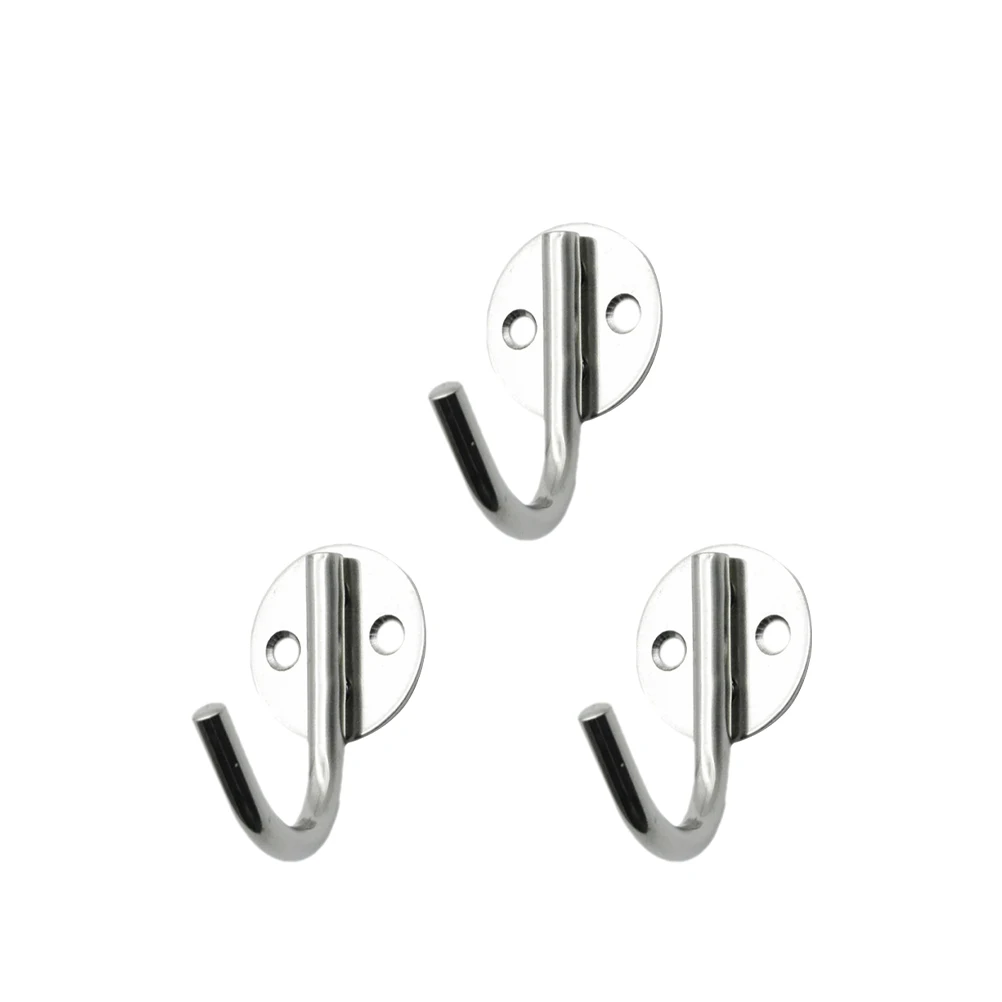 

3PCS Single Hooks Stainless Steel Wall Bathroom Hangers Round Bottom Smooth Non Slip For Kitchen Outdoor Coat Key Plant
