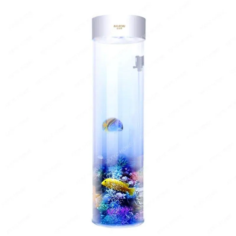 Fish Tank Living Room Wall Cylindrical Aquarium Ecological Change Water Small and Medium Acrylic Fish Globe Floor