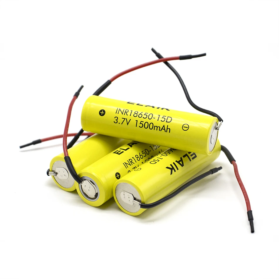 INR18650 3.7V 1500mAh akumulator litowy nadaje się do elektronarzędzi i akumulatorów 15D okablowanie