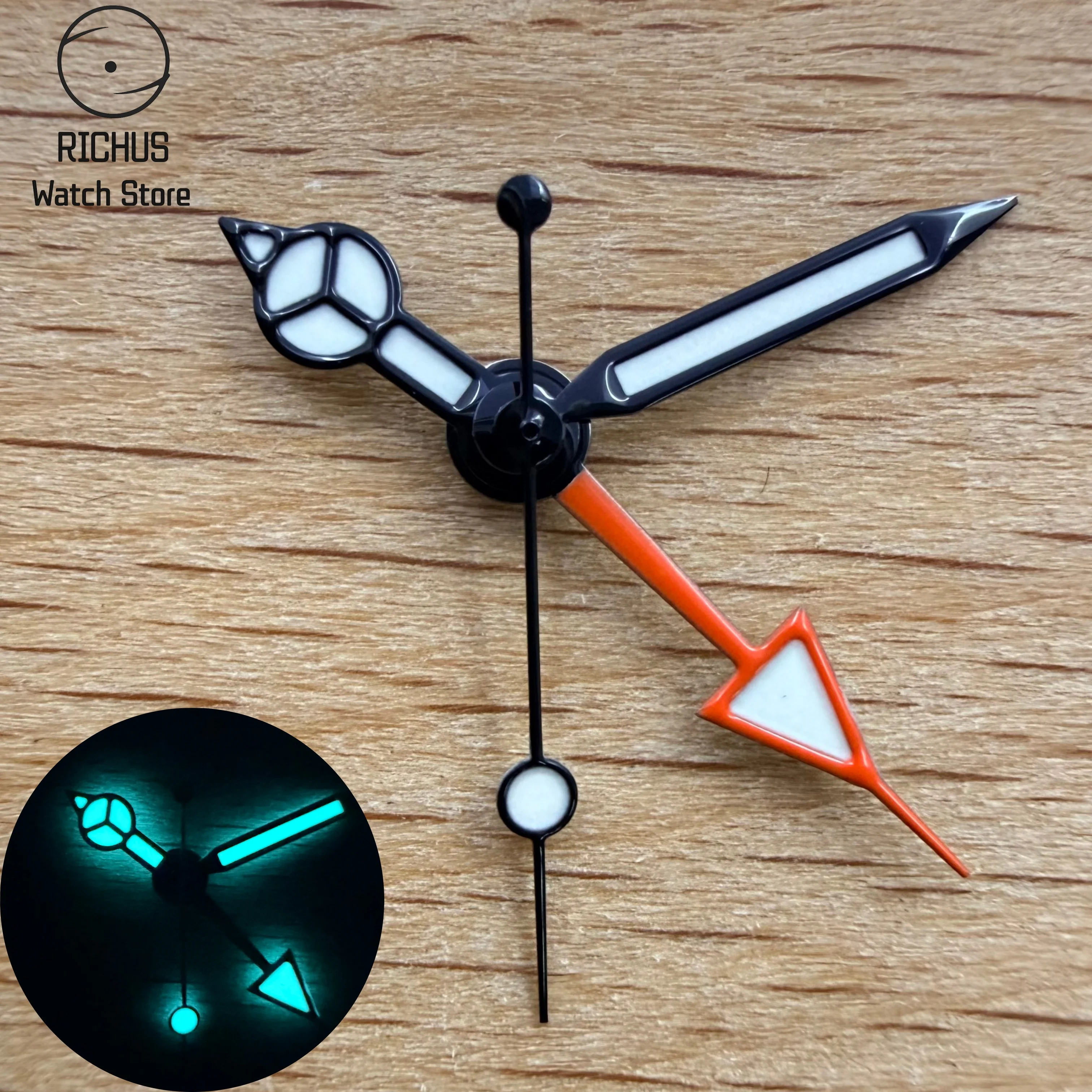 4PCS Ronda 515 GMT Watch Hands Set Blue Green Luminous for Ronda 515 Quartz Movement Men's Watch Replacement Repair Parts