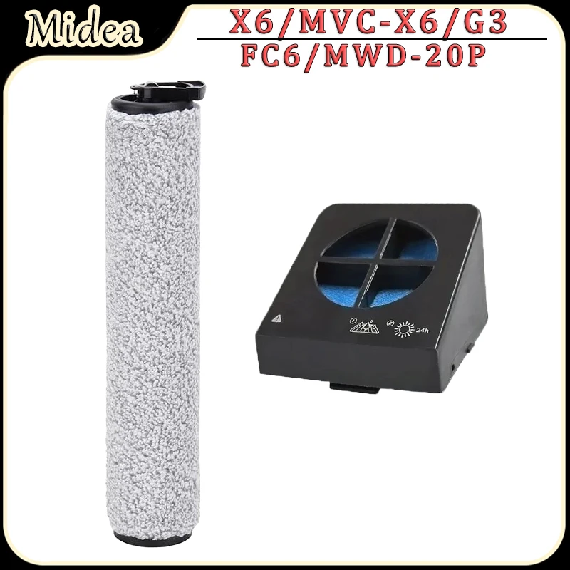 For Midea X6/MVC-X6/G3/FC6/MWD-20P Robot Vacuum Cleaner Accessories Brush Rollers Sponge Filters Replacement Parts