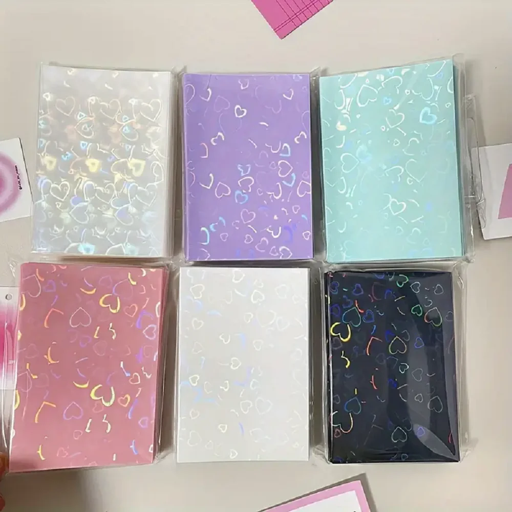 50 transparent jewelry packaging bags with card film, starry sparkling heart packaging bags