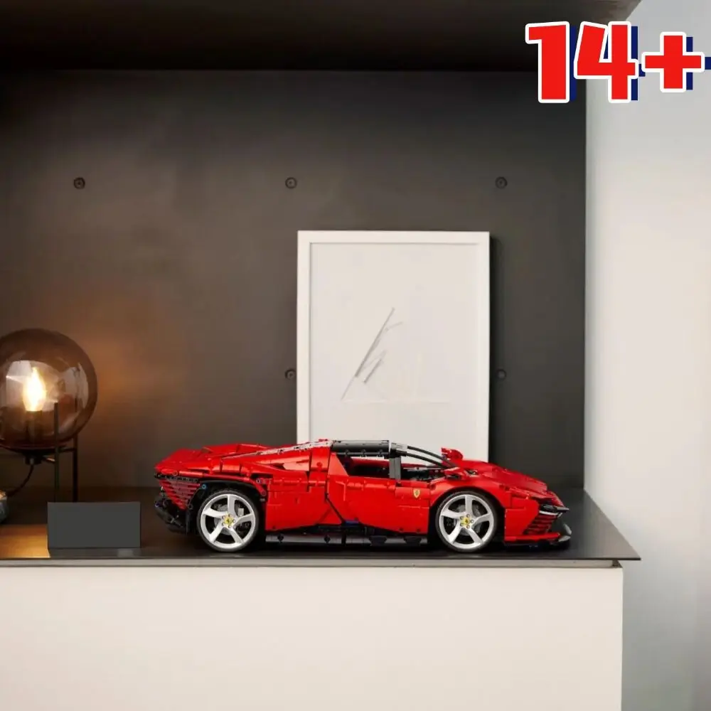 3778pcs Hot Red Particles Supercar Model Building Blocks Sets Educational Toy Birthday Christmas Gifts For Adults Friends
