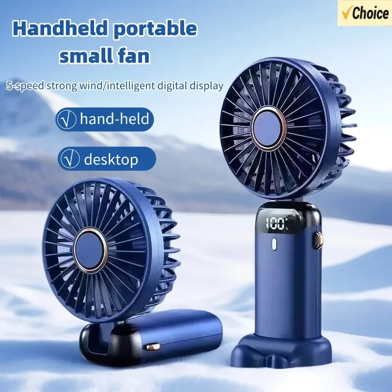 

New Usb Handheld Fan Digital Display Folding Aromatreatment Desktop Fan Mini Portable Outdoor Small Fan