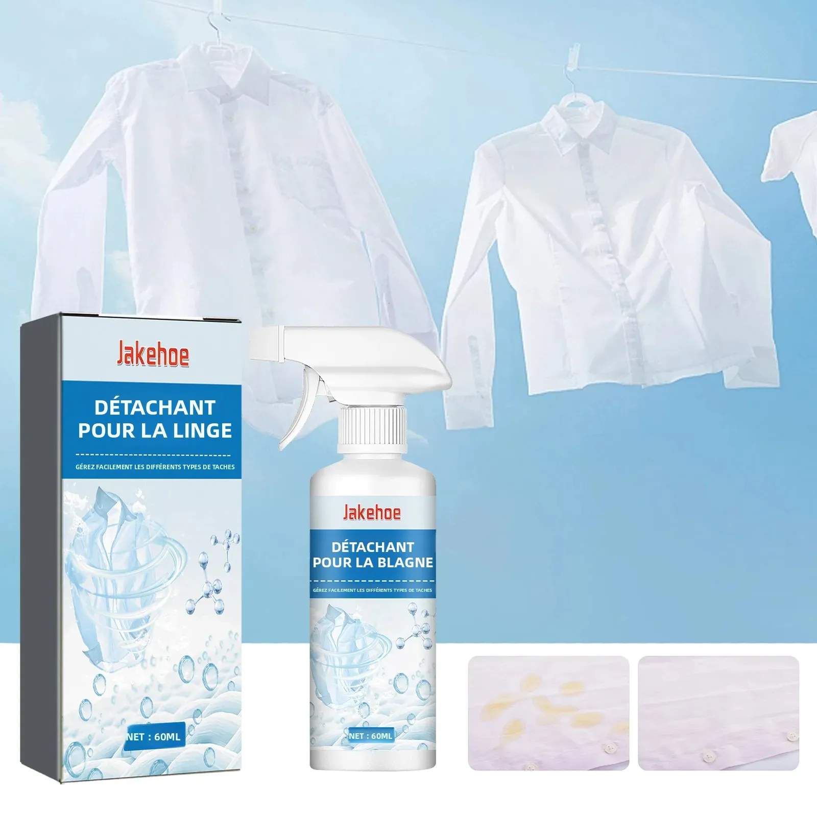 Détachant puissant pour vêtements – Solution de nettoyage à sec pour taches d'huile tenaces et jaunissement des vêtements – Sans lavage – Fournitures de blanchisserie à domicile