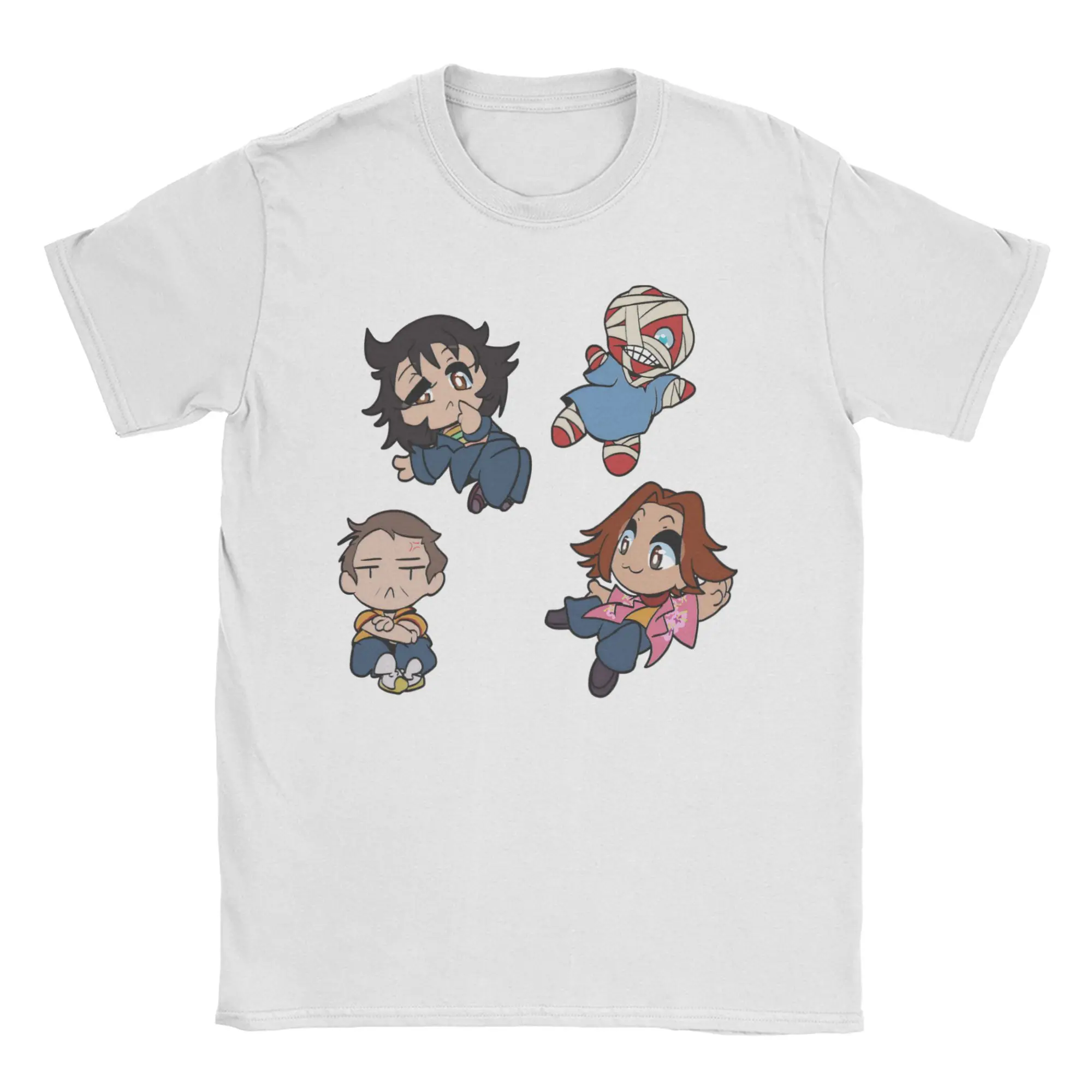 Camiseta Chibis para Higiene Bucal, para Homens e Mulheres, Camiseta de Algodão com Estampa Divertida, Gola Redonda, Manga Curta, Roupas Plus Size