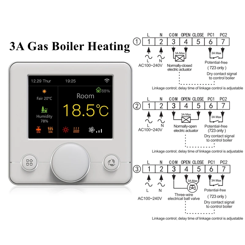 Thermostat WiFi intelligent pour eau/chauffage électrique au sol, chaudière à gaz, régulateur de tem