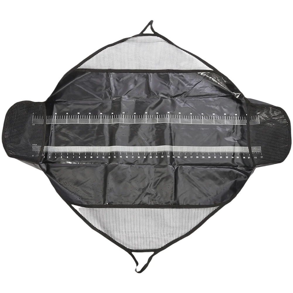 Sturdy PVC Foldable Fishing Bag with Mesh Panels and Measuring Scale for Freshwater Saltwater Fishing 124 cm x 100 cm