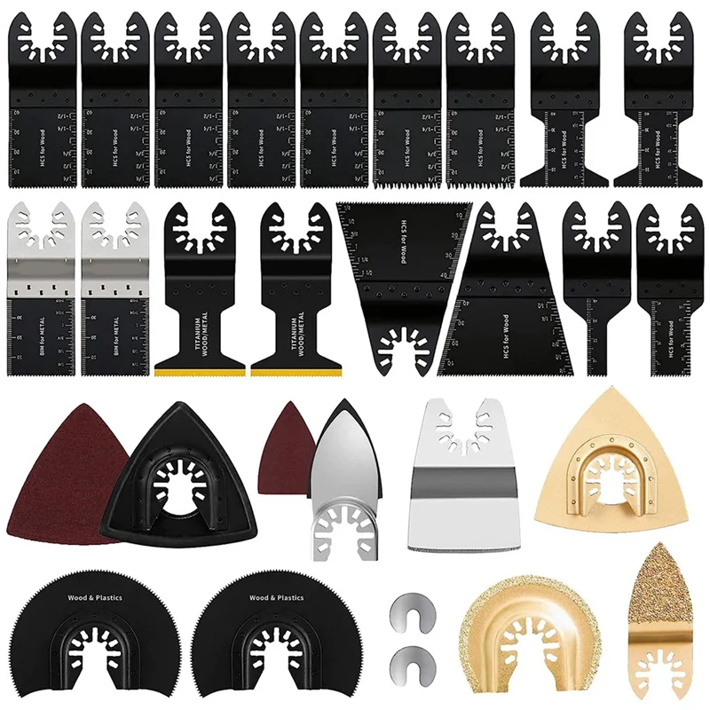 

88Pcs Oscillating Saw Blades, Wood Metal Cutting Multitool Bi-Metal Blades Quick Release Tool Blades Kits