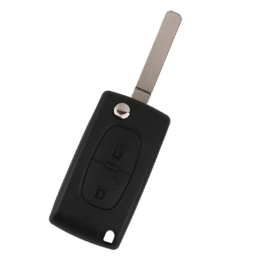 

2 Button Pad Remote Key Shell Case With Blade Fits for Citroen C2/C3/