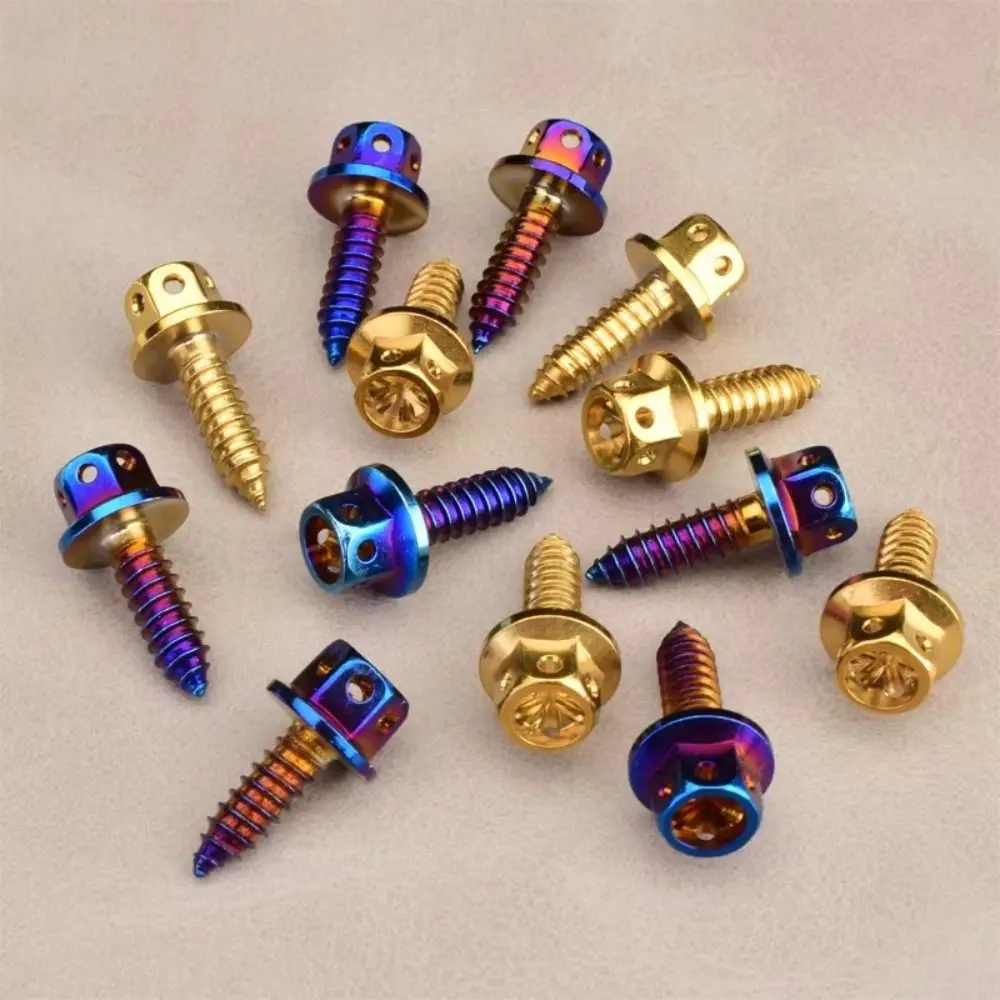 High Quality M4 M5 Self Tapping Screw 304 Stainless Steel Gold/Burnt Blue Hex Head Screws Motorcycle Screws Motorcycle