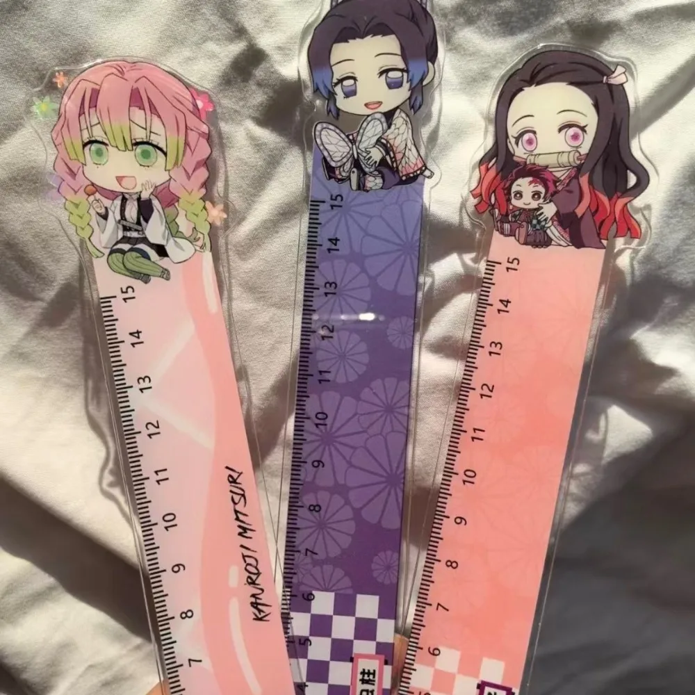 Regla de Dibujo de Anime Demon Slayer Nezuko Tanjiro Muichiro, Regla de Medición, Papelería para Estudiantes, Regalo