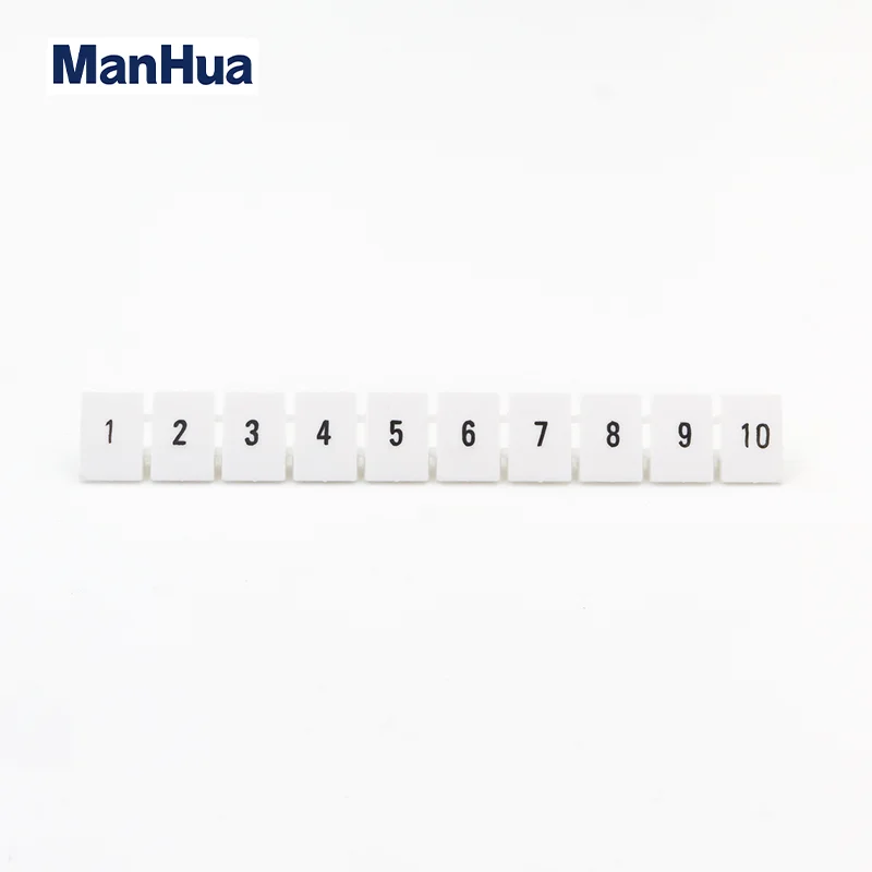 ManHua10Pcs Zack Marker Strips With Standard Numbering With Blank For UK ST And PT DIN Rail Terminal Blocks ZB4 ZB5 ZB6 ZB8 ZB10
