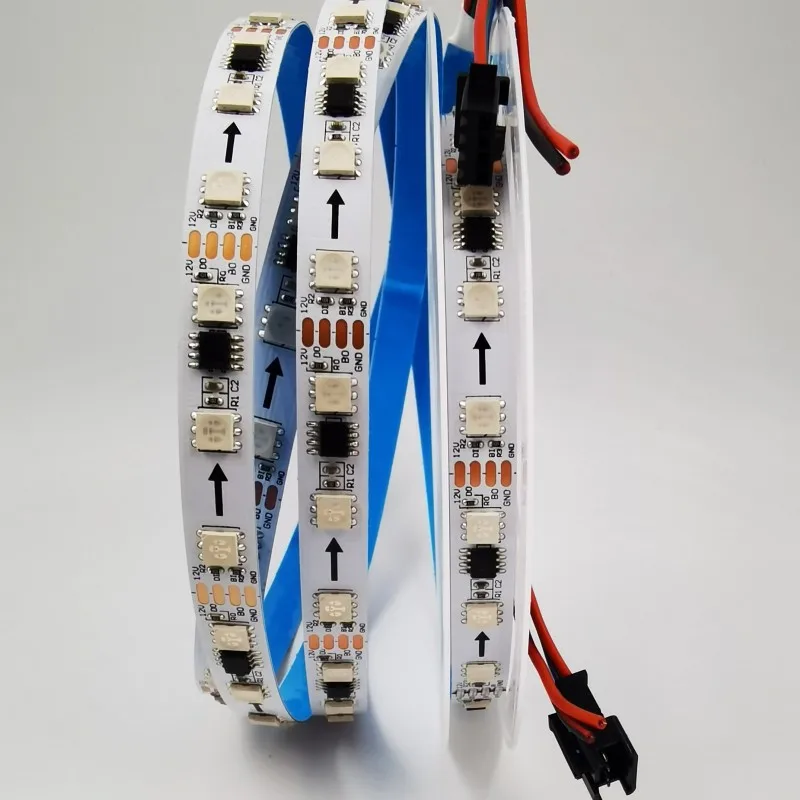 5M DC12V MT16703 Pixel LED Strip Light Individually Addressable Similar WS2815 RGB LED Lights Dual Signal 4 Pin IP30 65 67