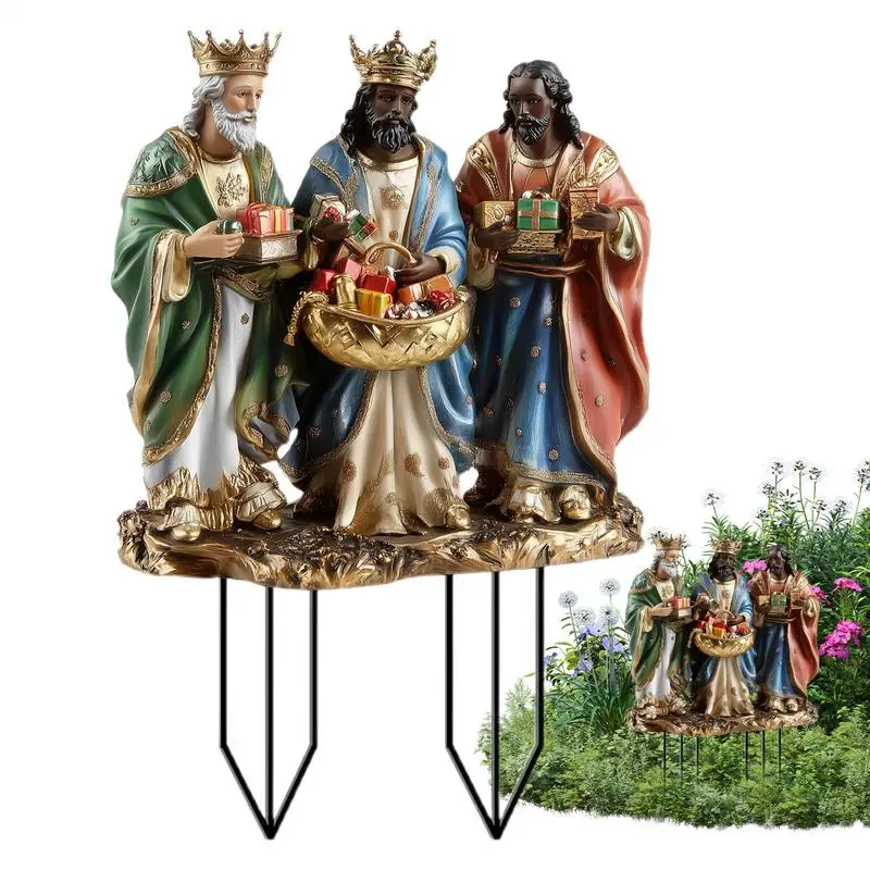 

Garden Decorative Stakes Nativity Scene Garden Stakes Acrylic 2D Yard Art Christmas Supplies Wear-Resistant Waterproof Pathway