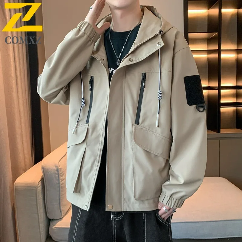 

COMXZ 2025 Boys Teens Oversize Waterproof Jacket Middle High School Uniform Youth Trendy Casual Lightweight Coat