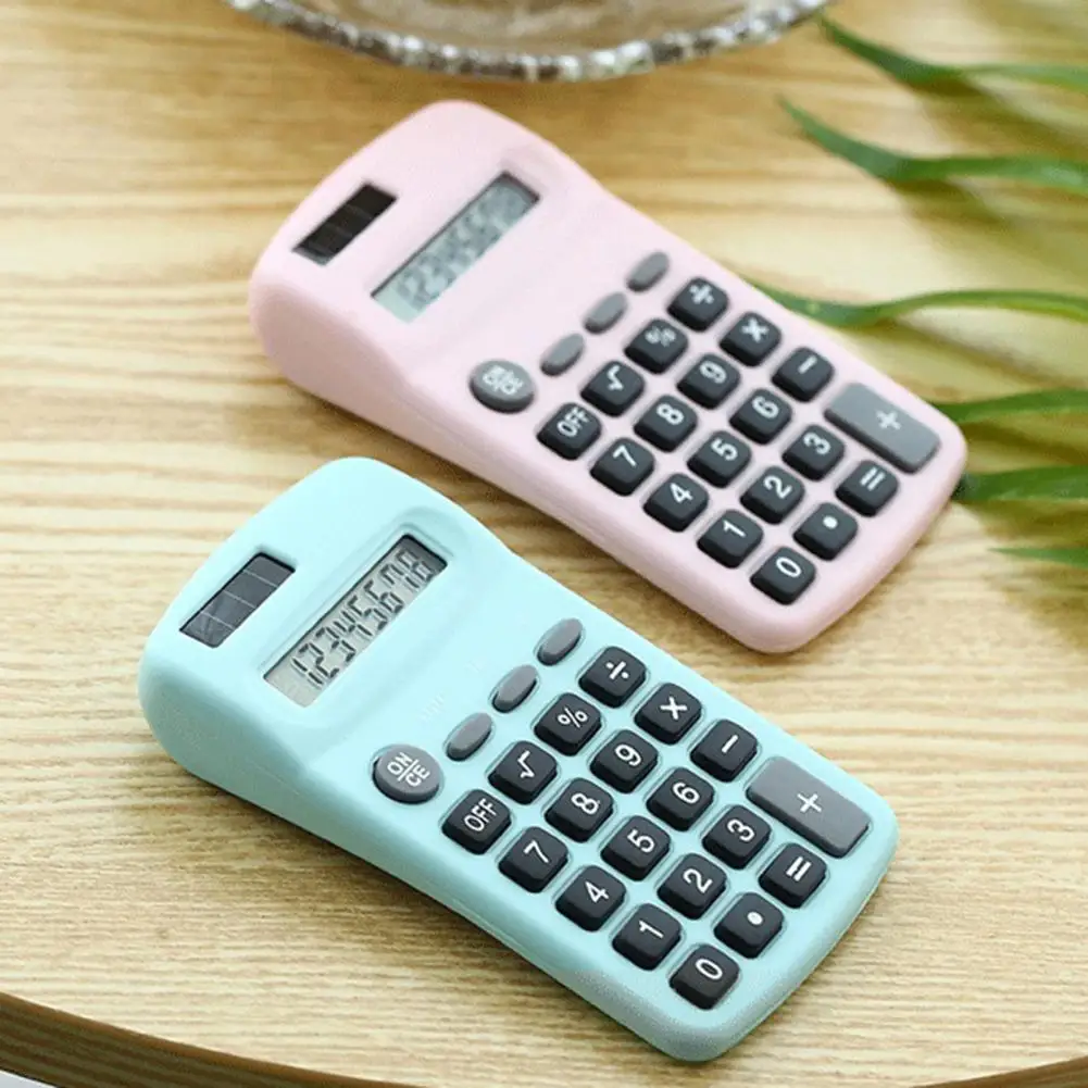 เครื่องคิดเลขขนาดเล็กสำหรับโรงเรียนเครื่องคิดเลขใช้พลังงานแสงอาทิตย์ตั้งโต๊ะ8หลักความแม่นยำสูงอุปกรณ์สำหรับโรงเรียน