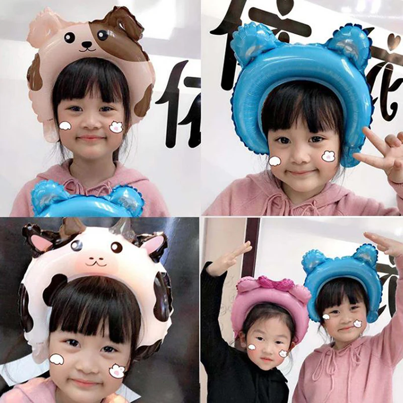 20Pcs/set Random Style Cute Headband Foil Balloon Animal Balloon Children's Toys Party Decor Hairpin Headwear