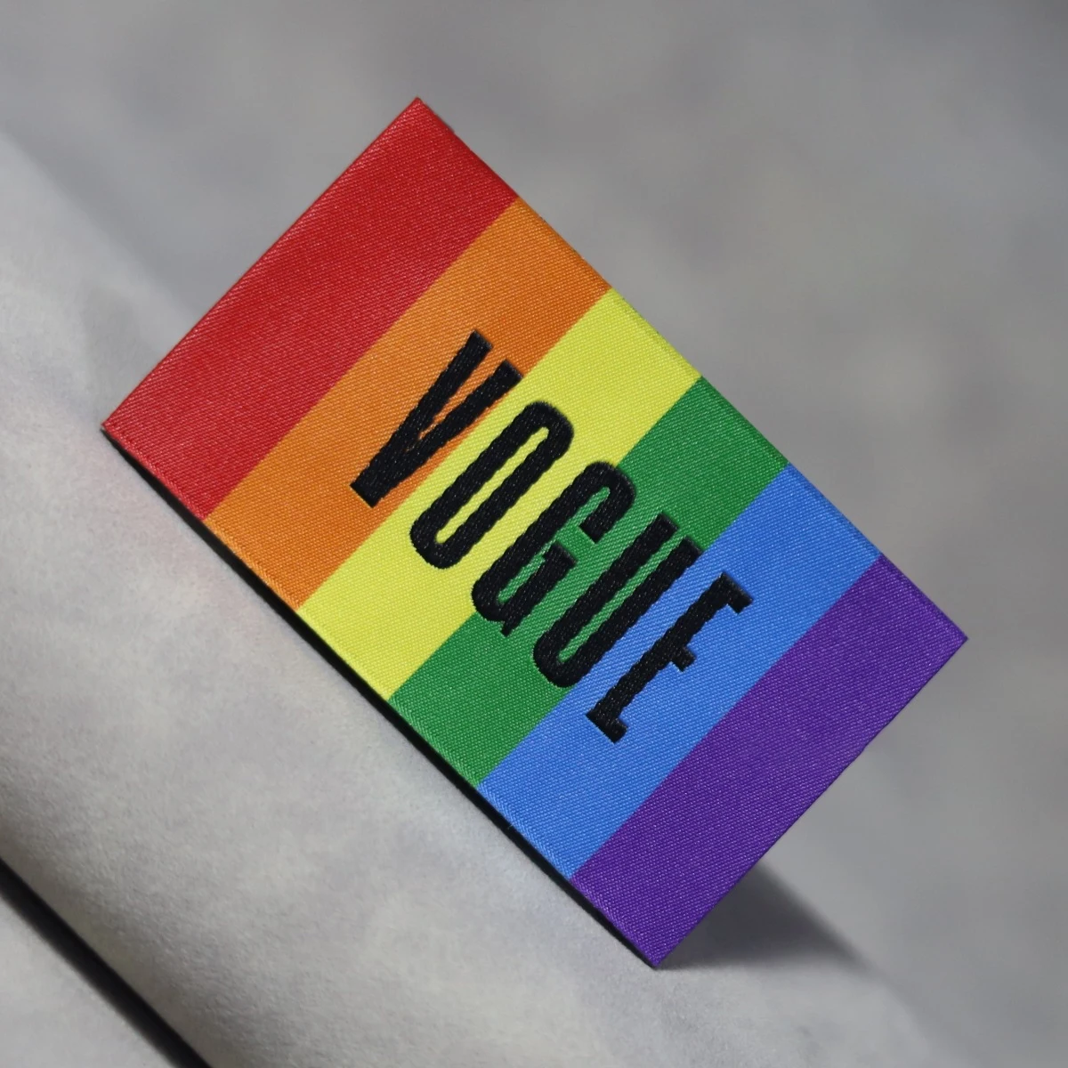 Custom Colorful Woven Fabric Labels for Toys Accessories Embroidered Logo Brand Tags Kids Clothing Main Label