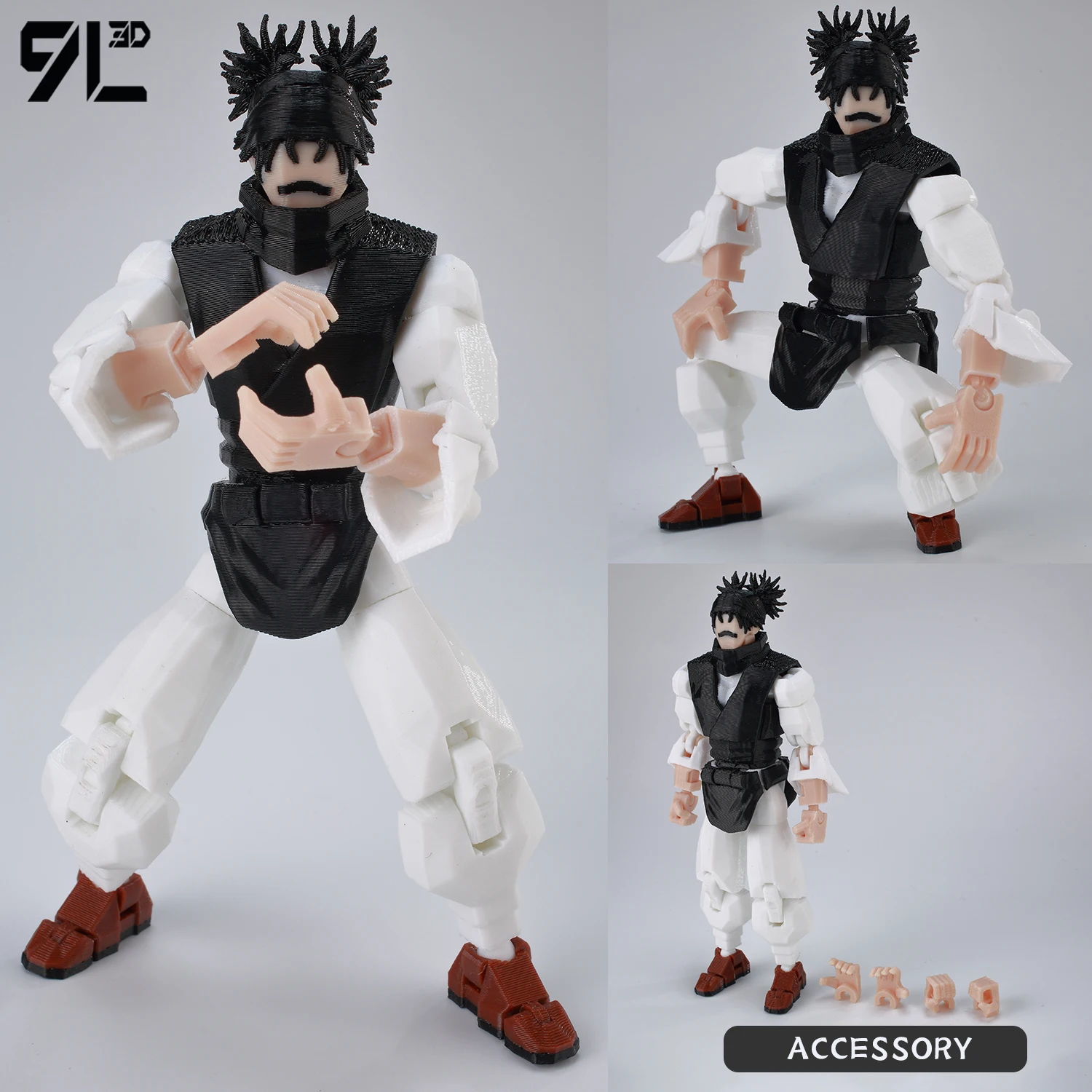 9L3D Titan 13 Vormontiertes Gojo Sukuna Jujutsu Toji Actionfiguren-Set 3D-Druck Dummy Glücksbringer Vollkörper Mechanischer Roboter Spielzeug