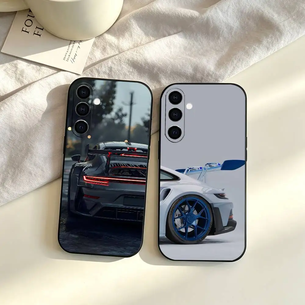 SuperCars GT3-RS  gift Phone Case Black Silicone Soft For Samsung Galaxy A73,A72,A71,A70,A53,A52,A51