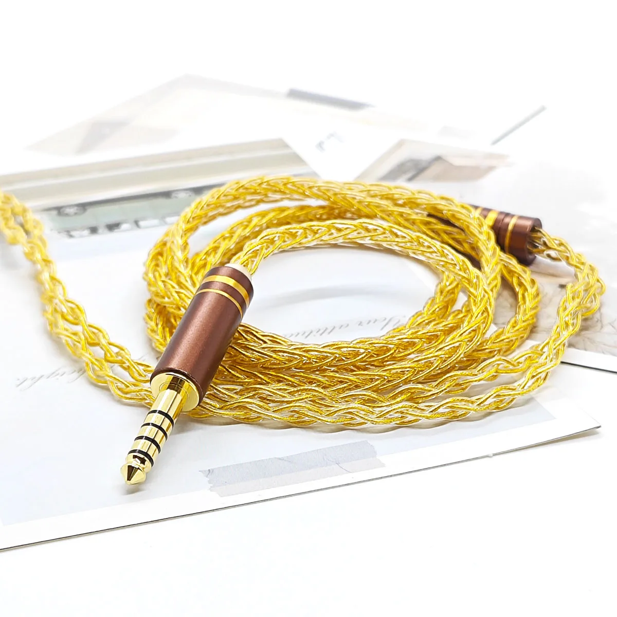 IEM Earphones OCC Coaxial Oil Immersed Gold Plated Silver Plated HIFI Replacement Cable 2.5/3.5/4.4 to MMCX IE900Cable