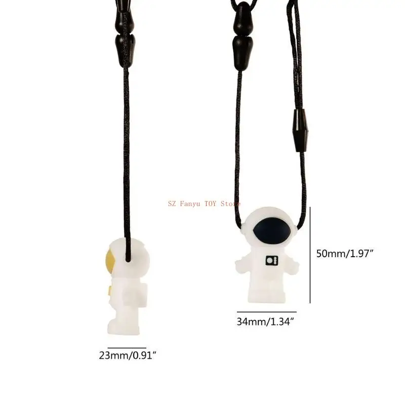 96GC Baby Silikon astronauta Teeth Autyzm Sensoryczny Naszyjnik maluch ząbek ząbku