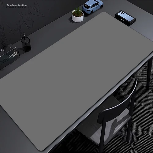 Alfombrilla de ratón de Color sólido con impresión HD, alfombrilla de ratón grande gris minimalista, alfombra antideslizante de goma Natural, alfombrilla de escritorio Kawaii con borde de bloqueo
