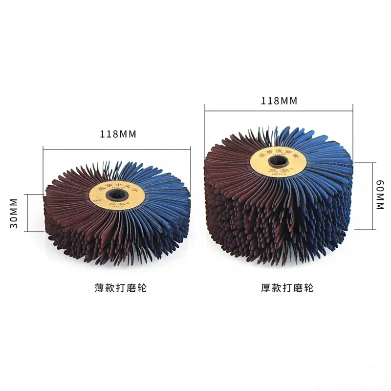 118x60mm Sanding Cloth Wire Polishing Abrasives Wire Drum Wood Brush Drill Woodworking Buffing Grinding Head Wheel Grit80~600