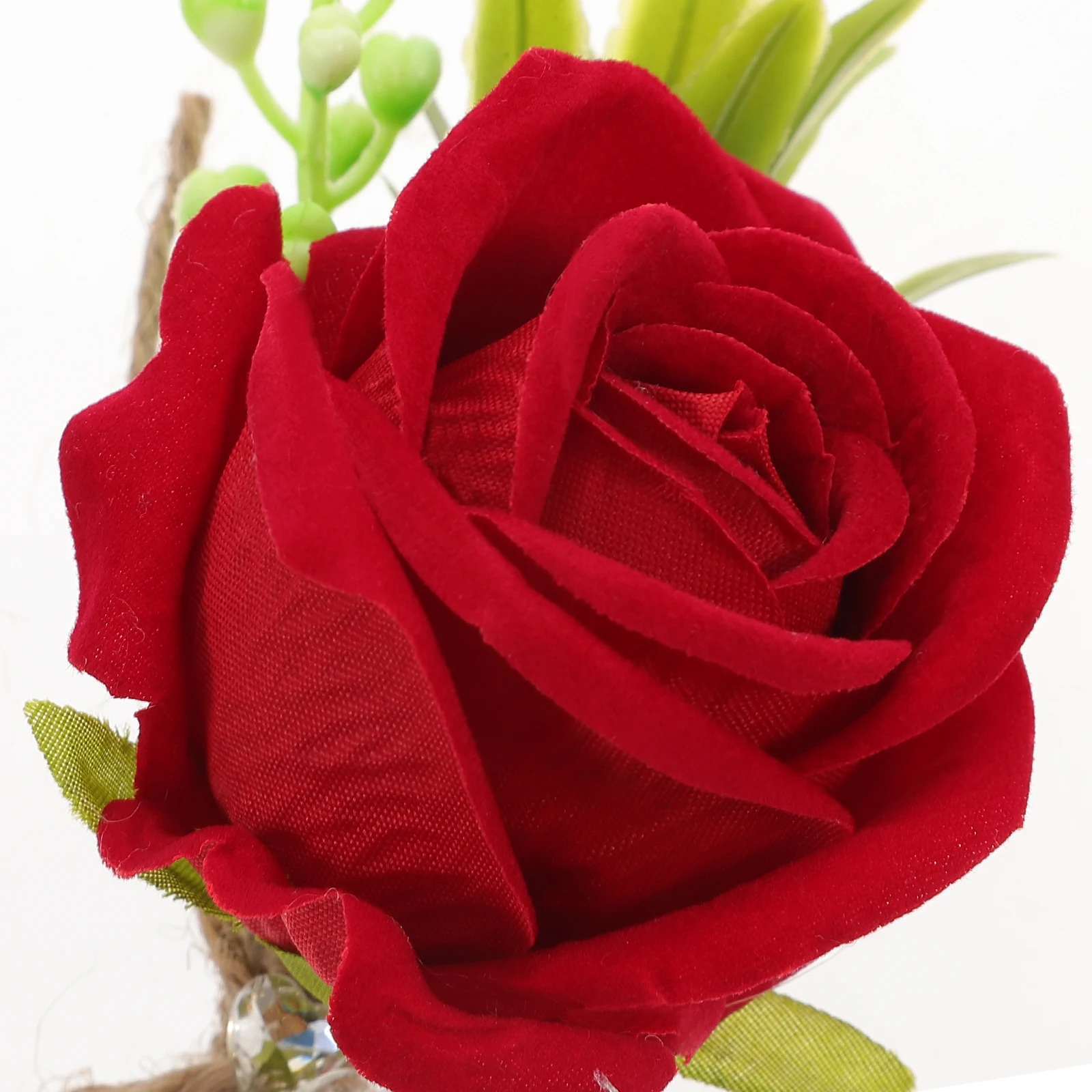 

Artificial Silk Flower Boutonniere Wedding Decoration Plastic Jute Material Groom Suit Corsage Bride Dress Accessory Prop