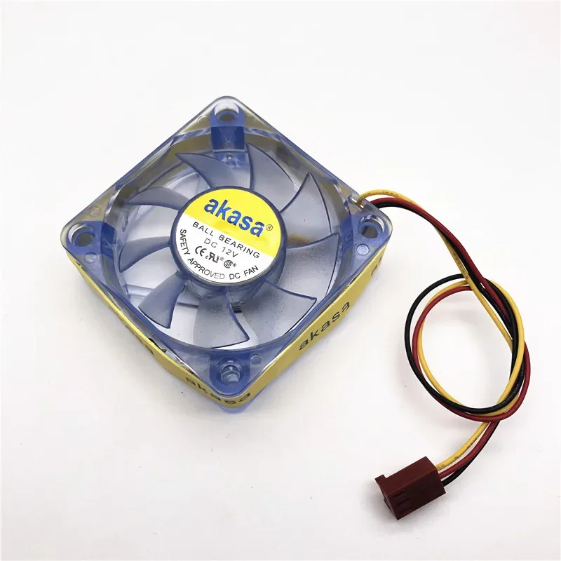 AKASA 60MM Ball Bearing Led Cooling fan  6CM 60*60*20MM Cooling fan DC12V 2.5W  computer case LED fan with 3pin