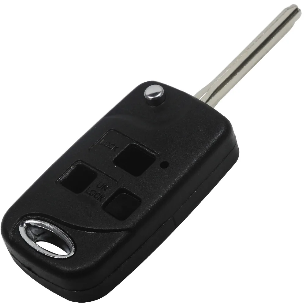 Jingyuqin Remote Car Shell Folding Flip Key Case Fob 3 Buttons For Toyota Celica Avensis RAV4 Prado Camry TOY43 Replacement