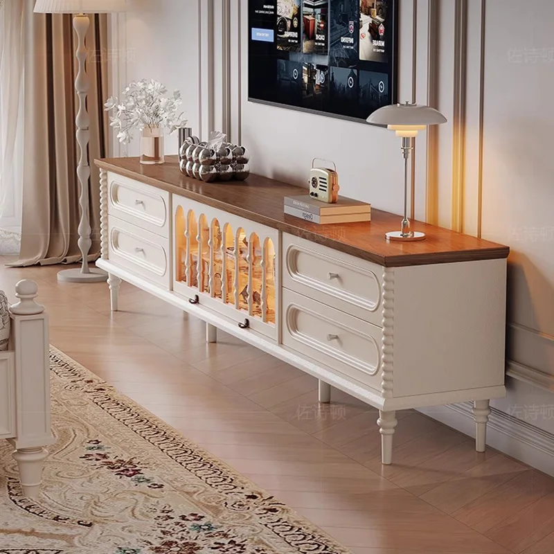 

Retro White Tv Stands Living Room Cabinets Modern Luxury Tv Table Drawers Nordic Storage Wood Muebles Para Tv Home Furniture