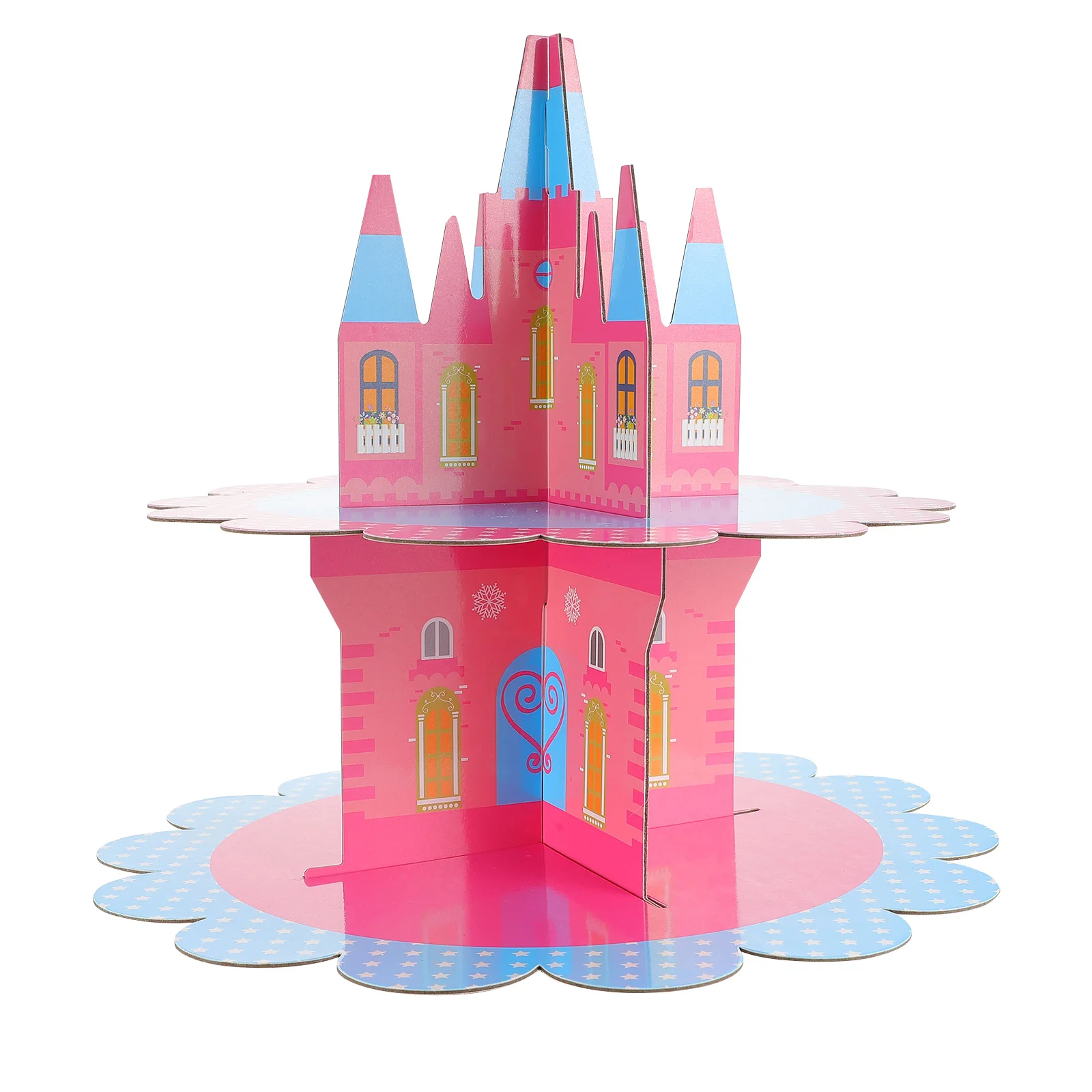 

Castle Cake Stand 2 Layer Eco Friendly Party Dessert Display Tower Snack Cake Serving Rack Unique Castle Shape Cupcake