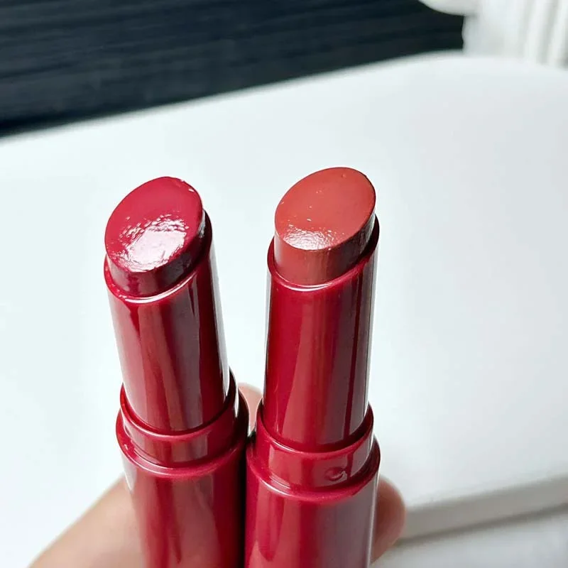 Brillo de labios rojo con boca de brillo dulce alto, espejo de vidrio Natural sin teñir, brillo de labios transparente liso